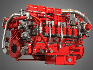 marine hd diesel engine 3D Model