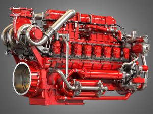 marine hd diesel engine 3D Model
