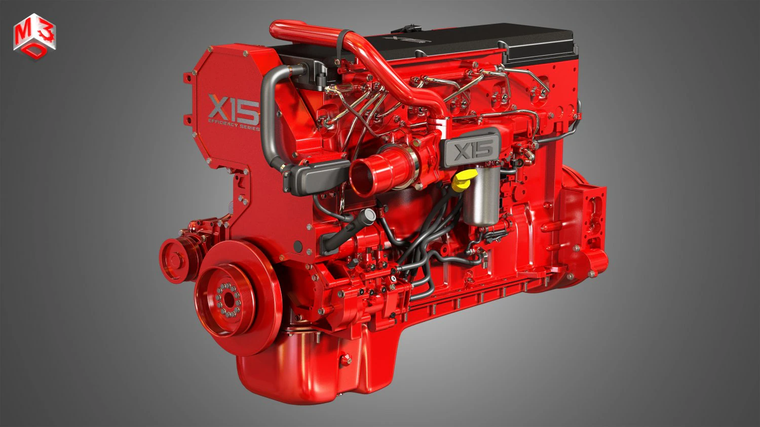 x15 truck engine - efficeiency series 3D Model .c4d .max .obj .3ds .fbx .stl .blend