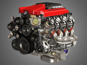 v8 supercharge engine 3D Model