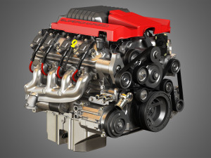 v8 supercharge engine 3D Model