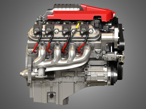 v8 supercharge engine 3D Model