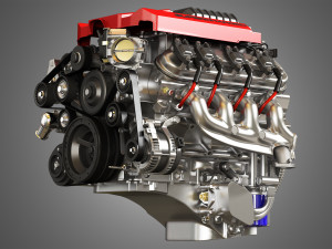 v8 supercharge engine 3D Model