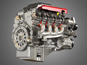 v8 supercharge engine 3D Model