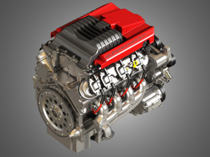 v8 supercharge engine 3D Model