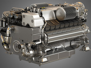 mtu 2000 v16 engine 3D Model