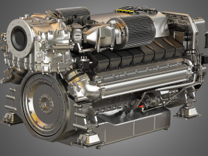 mtu 2000 v16 engine Model 3D