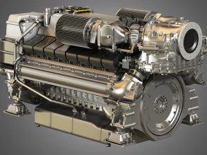 mtu 2000 v16 engine 3D Model
