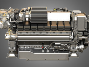 mtu 2000 v16 engine Model 3D
