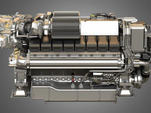 mtu 2000 v16 engine 3D Model