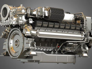 mtu 2000 v16 engine 3D Model
