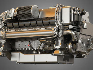 mtu 2000 v16 engine 3D Model