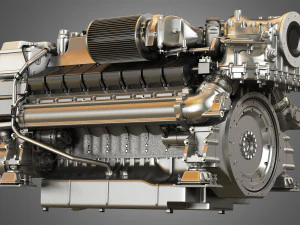mtu 2000 v16 engine 3D Model
