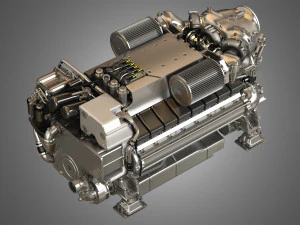 mtu 2000 v16 engine 3D Model