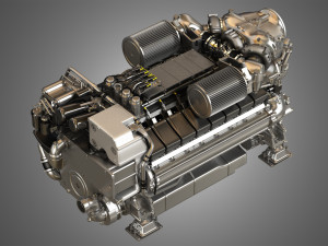 mtu 2000 v16 engine Model 3D