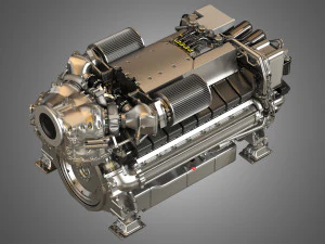 mtu 2000 v16 engine 3D Model