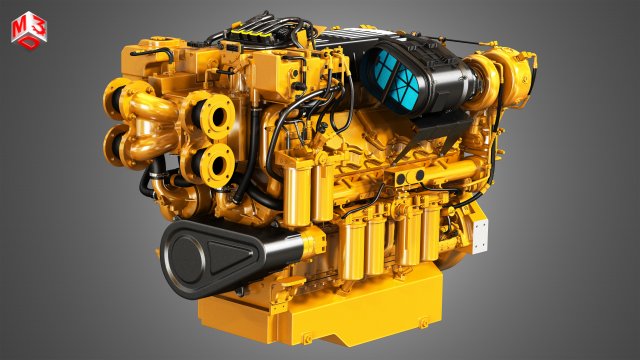 C32 acert engine 3D Model .c4d .max .obj .3ds .fbx .stl .blend 