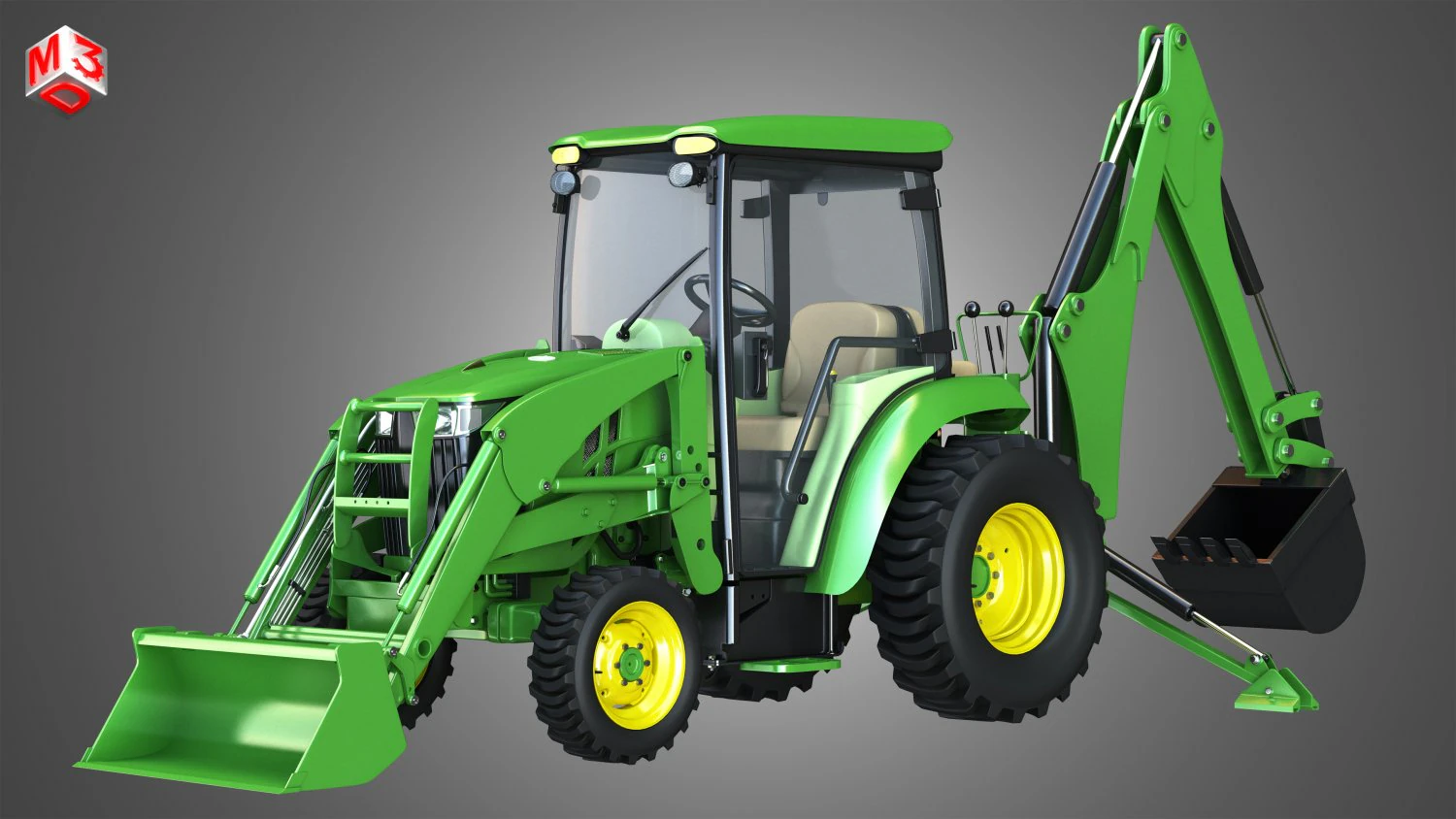 john deere tractor 3D Model .c4d .max .obj .3ds .fbx .stl .blend 
