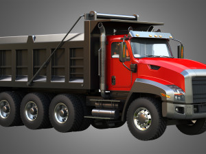 tri-axle dump truck 3D Model