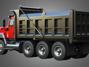 tri-axle dump truck 3D Model