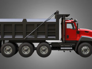 tri-axle dump truck 3D Model