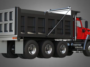 tri-axle dump truck 3D Model