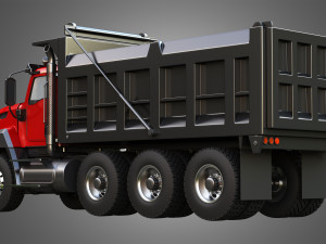 tri-axle dump truck 3D Model
