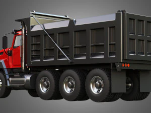tri-axle dump truck 3D Model