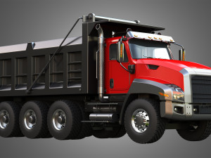 tri-axle dump truck 3D Model