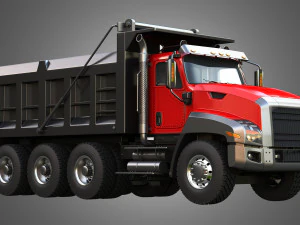 tri-axle dump truck 3D Model