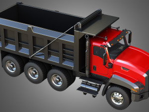 tri-axle dump truck 3D Model