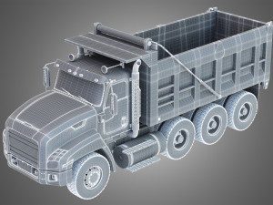 tri-axle dump truck 3D Model