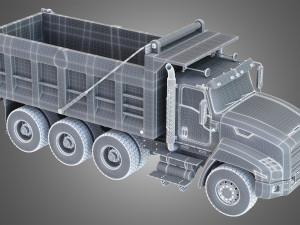 tri-axle dump truck 3D Model