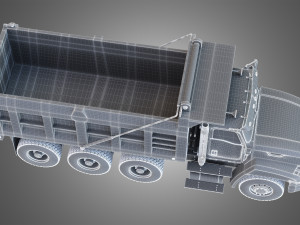 tri-axle dump truck 3D Model