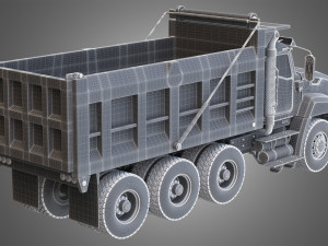 tri-axle dump truck 3D Model