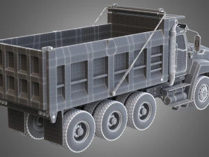 tri-axle dump truck 3D Model