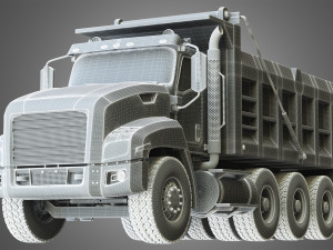 tri-axle dump truck 3D Model