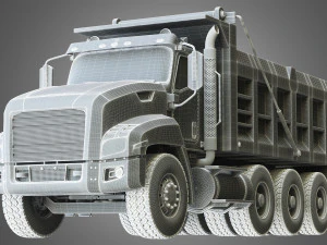 tri-axle dump truck 3D Model