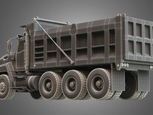 tri-axle dump truck 3D Model