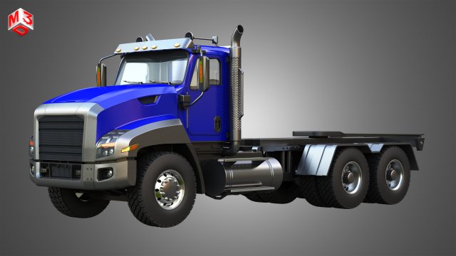 american truck 3D Model .c4d .max .obj .3ds .fbx .stl .blend 