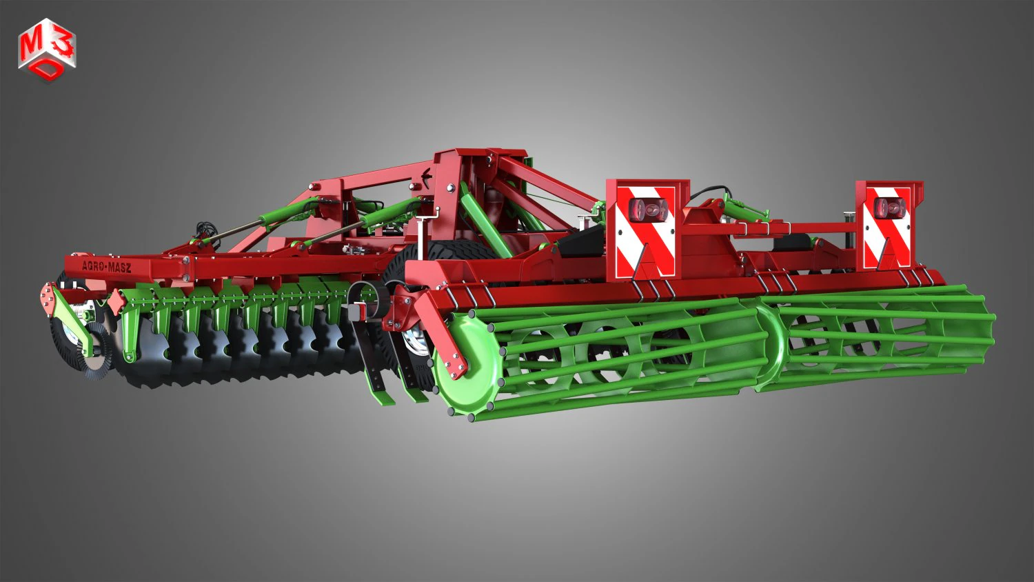 agro masz tillage machine 3D Model .c4d .max .obj .3ds .fbx .stl .blend 