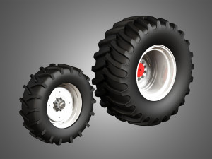 combine vehicle twin tires 3D Модель