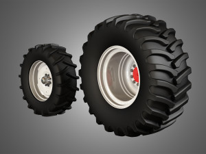 combine vehicle twin tires 3D Modell