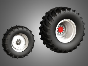 combine vehicle twin tires 3D Modell