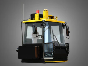 landfill compactor - driving room 3D Model