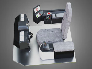 landfill compactor - driving room 3D Model