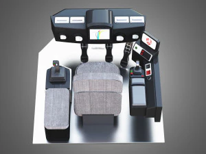 landfill compactor - driving room 3D Model