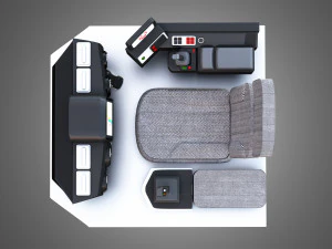 landfill compactor - driving room 3D Model
