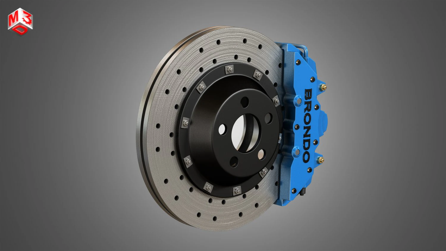 brake disk and caliper 3D Model .c4d .max .obj .3ds .fbx .stl .blend