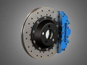 brake disk and caliper 3D मॉडल